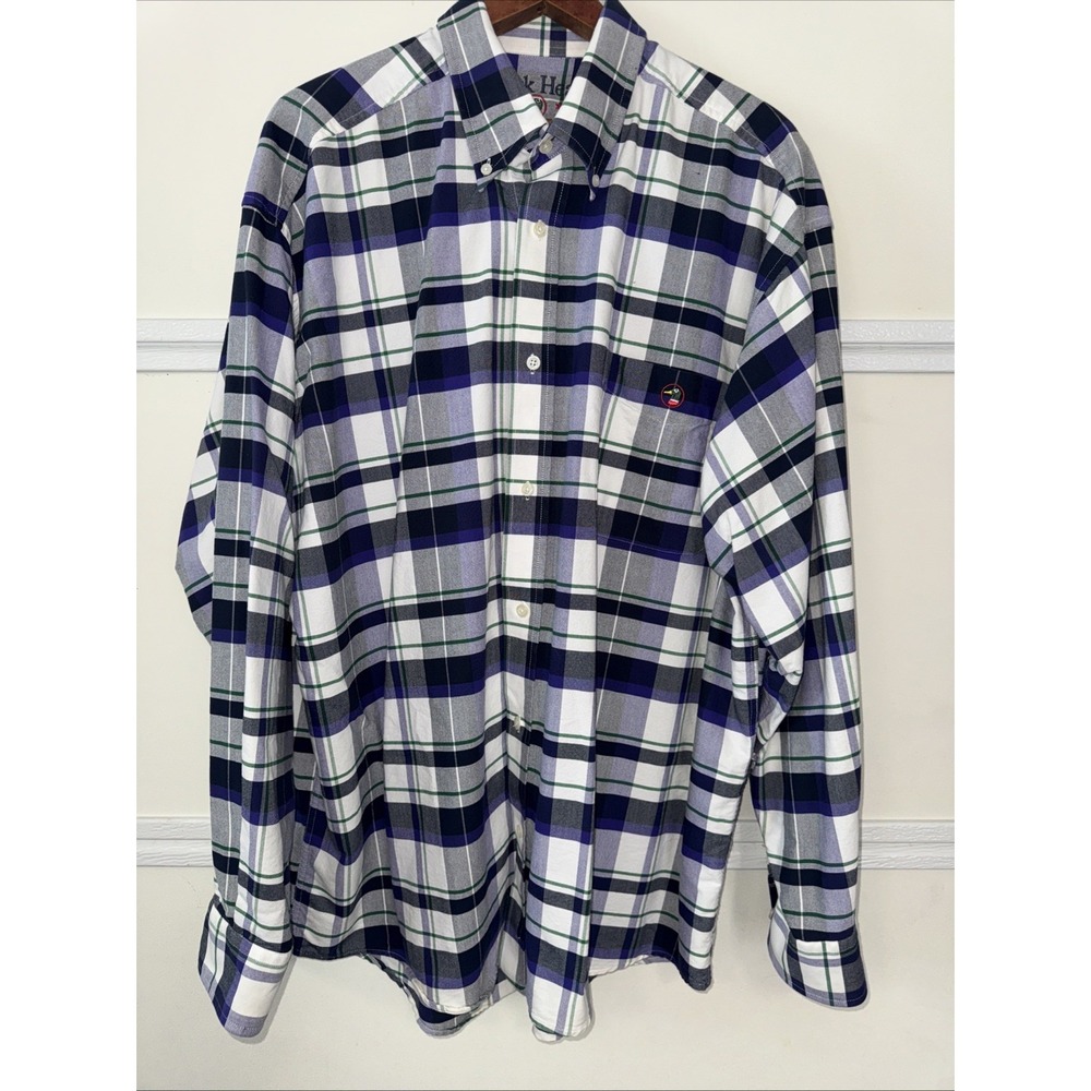 Duck Head Men's Classic Oxford‎ Long Sleeve Plaid Button Down Shirt Large